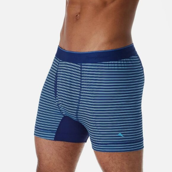 2 Pack Tommy Bahama Mesh Tech Boxer Briefs Underwear Size L $58 Blue Stripes - Picture 3 of 4